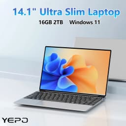Ultra Slim Laptop 14.1" 16GB RAM 2TB SSD Intel N3700 Gaming PC 1920*1080 Display Office Study Computer PC Windows 11 Pro
