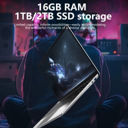 NAIWO 14.1"Laptop Ultra Slim Windows11 Pro 16GB 2TB SSD Gamer Notebook Intel 4405U 1920*1080 Display Office Study Computer PC