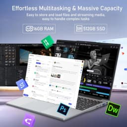 Xiaman 2026 15.6" Portable Laptop Computer 16Gb Ram 1Tb Ssd Intel Core I3 Office Windows 11 Notebook Pc with Backlit Fingerprint