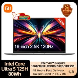 Xiaomi Redmi Book 16 2026 Laptop 16" 2.5K 120Hz Intel Core Ultra 5 125H 16GB+1TB SSD Win11PRO Office Notebook 80Wh Battery