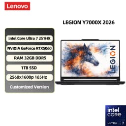 Lenovo Legion Y7000X 2026 E-sports Gaming Laptop Intel Core Ultra 7 251HX 32GB 1TB SSD RTX5060 15.3inch 165Hz -Notebook PC