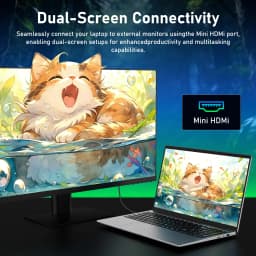 EYY 15.6" Laptop, Celeron N4000, 8GB RAM 256GB SSD, Full HD 1080P Display, Dual-Band WiFi, Mini HDMI, Lightweight Slim Silver Notebook for Business, School, Home