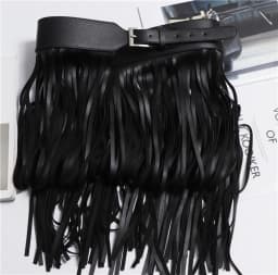 Street Shot Model Style Belt European American Fashion Extra Long Tassel Waistband Women's Waist Seal Leather Cummerbunds Skirt