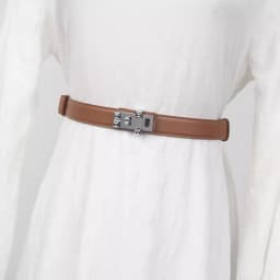 Women's Vintage Gold Buckle Genuine Leather Cummerbunds Female Dress Corsets Waistband Belts Decoration Narrow Belt R467