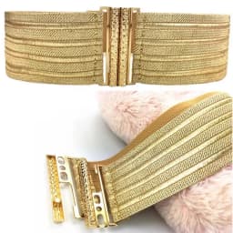 Women's Fashion Elastic Gold Cummerbunds Female Dress Corsets Waistband Belts Decoration Wide Belt R2192