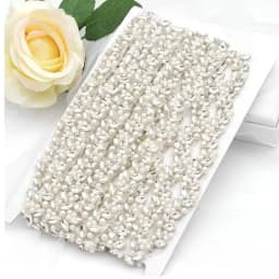 JLZXSY Pearl Beaded Handmade Rhinestone Applique Trim DIY Bridal Belt Iron Sew On Crystal Applique Trimming Wedding Accessories