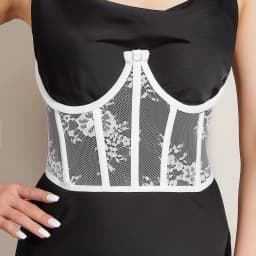 Women Floral Lace Corset Belt Adjustable Tie Back Decorative Bustier Lace Up Underbust Wide Belt Sexy Bandage Tops