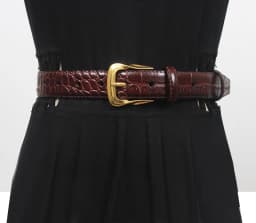 Women's Runway Fashion Genuine Leather Cummerbunds Female Dress Corsets Waistband Belts Decoration Narrow Belt R2119