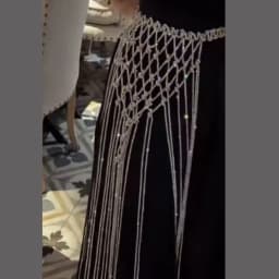 Beachapche Handmade Diamond Wire Knitted Fringe Waist Belt Women Sparkly Rhinestone Mesh Long Tassel Waist Chain Party Club Fest