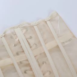Women Sexy See-Through Mesh Underbust Corset Top Crisscross Lace-Up Bandage Bustier Slimming Waist Belt Cincher Body Shaper