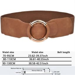 Women's Elastic Belt Corset Women Waist Belts Trend Gold Circle Buckle Waistband High Quality Stretch Wide Black Belt DT072