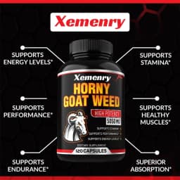 Men's Horny Goat Weed Capsules 5050 mg Formula Contains Black Pepper Extract