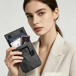 Anti Theft Portable Belt Wallet Ultra Thin Hidden Nylon Pouch Hook Loop 2 Compartments Slim Travel Daily