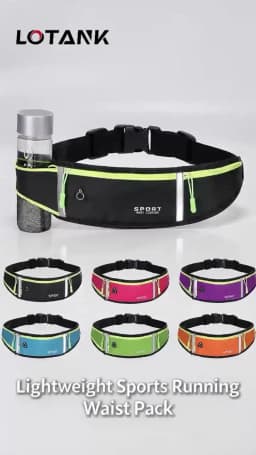 Reflective Waterproof Sports Kettle Waist Bag with Headphone Jack Ultra-Thin Running Waist Bag Trendy Simple and Portable
