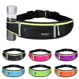 Reflective Waterproof Sports Kettle Waist Bag with Headphone Jack Ultra-Thin Running Waist Bag Trendy Simple and Portable