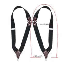 Hip-Clip Suspenders for Men Heavy Duty Big Tall 3.5cm 2 Clips Adjustable Elastic Trouser Braces Strap Belt Gifts for Dad Husband