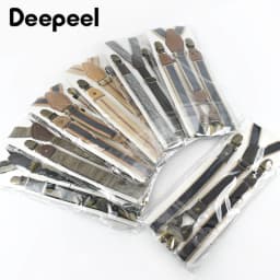 1Pc Deepeel 2/2.5*120cm Retro Mens Suspenders Unisex 4 Clips Y-Type Stripe Elastic Strap Braces Casual Accessory Male Jockstrap