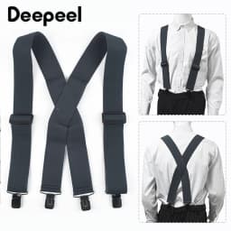 Deepeel Fashion 5cm Wide Adults Men's Suspenders Adjust Elastic Strap X-type 4 Clips Male Braces Harness Man Jockstrap for Pants