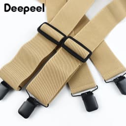 Deepeel Fashion 5cm Wide Adults Men's Suspenders Adjust Elastic Strap X-type 4 Clips Male Braces Harness Man Jockstrap for Pants