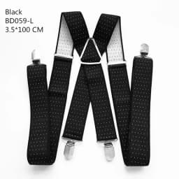 Solid Color Unisex Adult Suspenders Men XXL Large Size 3.5 cm Wide Adjustable Elastic 4 Clips X Back Women Trousers Braces Party