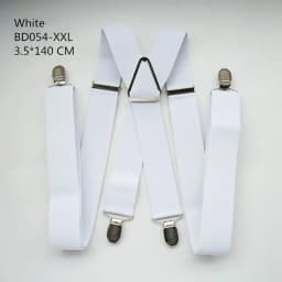 Solid Color Unisex Adult Suspenders Men XXL Large Size 3.5 cm Wide Adjustable Elastic 4 Clips X Back Women Trousers Braces Party