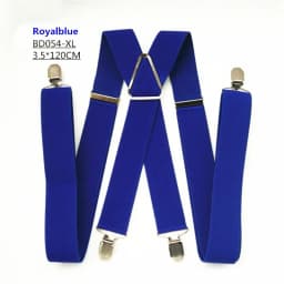 Solid Color Unisex Adult Suspenders Men XXL Large Size 3.5 cm Wide Adjustable Elastic 4 Clips X Back Women Trousers Braces Party