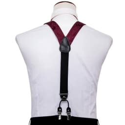 Fashion Men's Suspenders Adult Paisley Bowtie Handkerchief Cufflinks Necktie Sets Male Wedding Party Vintage Elastic Adjust