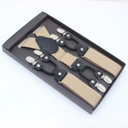 3.5*120cm Man's Fashion Suspenders Genuine Leather 6 Clips Brace Male Vintage Casual Wedding Party Trousers Strap