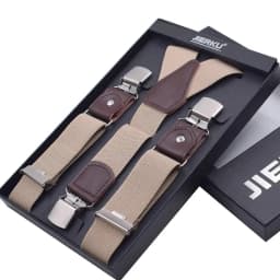 New Man's Suspenders 3 Clips Leather Braces Casual Suspensorios Trousers Strap 3.5*120cm Gift For Dad High Quality Tirantes