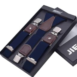 New Man's Suspenders 3 Clips Leather Braces Casual Suspensorios Trousers Strap 3.5*120cm Gift For Dad High Quality Tirantes