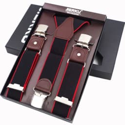 New Man's Suspenders 3 Clips Leather Braces Casual Suspensorios Trousers Strap 3.5*120cm Gift For Dad High Quality Tirantes