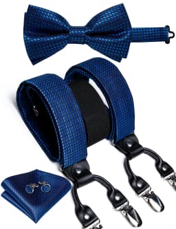 Elegant Gold Paisley Suspenders Men Real Leather Metal 6 Clips Braces Elastic Suspenders Trouser Straps Men's Gift