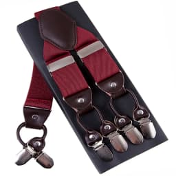 Fashion Suspenders Leather 6clips Braces Male Vintage Casual Suspensorio Tirante Trousers Strap Father/Husband's Gift 3.5*120cm