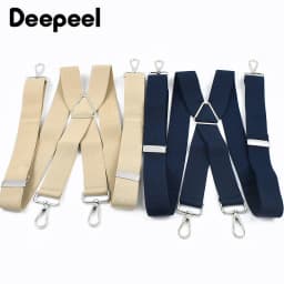 1Pc 3.5x120cm Men's Suspenders Adjustable Elastic Braces with Metal 4 Clips Snap Hooks for Pants Trouser Outfit Accessories