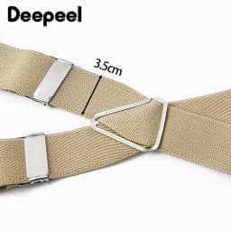 1Pc 3.5x120cm Men's Suspenders Adjustable Elastic Braces with Metal 4 Clips Snap Hooks for Pants Trouser Outfit Accessories