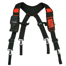 Magnetic Suspenders Tool Belt Suspenders with Large Moveable Phone Holder Pencil Holder, Adjustable Size Padded Suspends