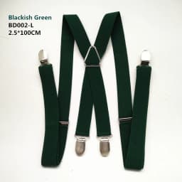 Adult Size Solid Color Men Suspenders 2.5CM Wide Elastic Strap X- Back Adjustable Braces for Women Pants Stays
