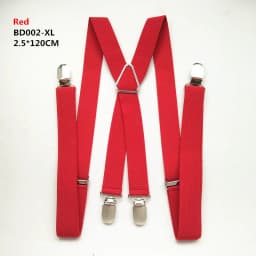 Adult Size Solid Color Men Suspenders 2.5CM Wide Elastic Strap X- Back Adjustable Braces for Women Pants Stays