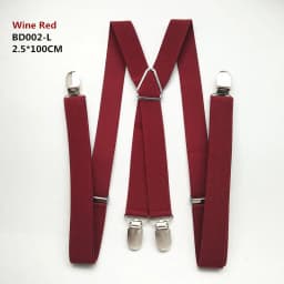 Adult Size Solid Color Men Suspenders 2.5CM Wide Elastic Strap X- Back Adjustable Braces for Women Pants Stays