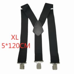 Large Strong Clips on Men Suspenders Unisex Braces 50mm Wide 5 Solid Color High Elastic Adjustable Suspender Belt for Heavy Work