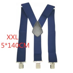 Large Strong Clips on Men Suspenders Unisex Braces 50mm Wide 5 Solid Color High Elastic Adjustable Suspender Belt for Heavy Work