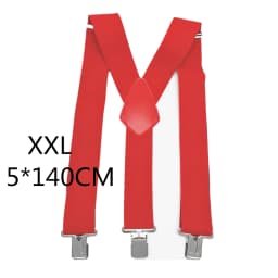 Large Strong Clips on Men Suspenders Unisex Braces 50mm Wide 5 Solid Color High Elastic Adjustable Suspender Belt for Heavy Work