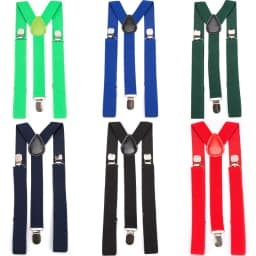 Solid Color Elastic PU Leather Suspenders Braces Men Black Red Adjustable With Straps For Wedding Suit Skirt Accessories Gift