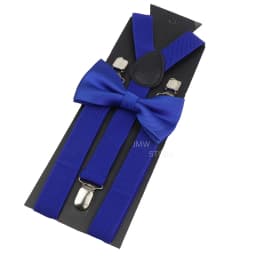 Elastic Leather Suspenders Bowtie Set Braces Men Women Brown Adjustable Braces Straps For Wedding Y-Back Shirt Accessories