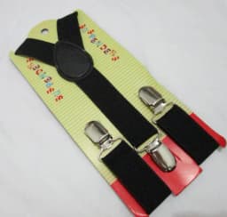 2021 New Fashion Black Plain Color Children /Kids Adjustable Clip-on Y-back Suspenders Braces For Boy and Girls For 1-8 Years