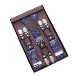 Vintage Paisley Suspenders for Men Groom Groomsmen Wedding Party Y-Back 6 Metal Clips Tuxedo Trouser Braces Father Husband Gifts