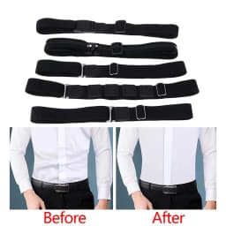 Men's Adjustable Elastic Shirt Stay Belt Keep Shirt Tucked It in All Day