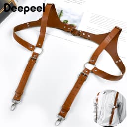 Deepeel Adult Men's Suspenders Faux Leather Goth Men Suspender Adjustable Shoulder Strap Braces Harness Man Belt Accessories