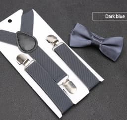 Kids Suspenders Bow Tie Set Boy Girl Retro Adjustable Suspenders Children Baby Braces Clip-on Trousers Wedding Ties Accessories