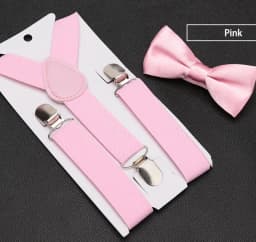 Kids Suspenders Bow Tie Set Boy Girl Retro Adjustable Suspenders Children Baby Braces Clip-on Trousers Wedding Ties Accessories